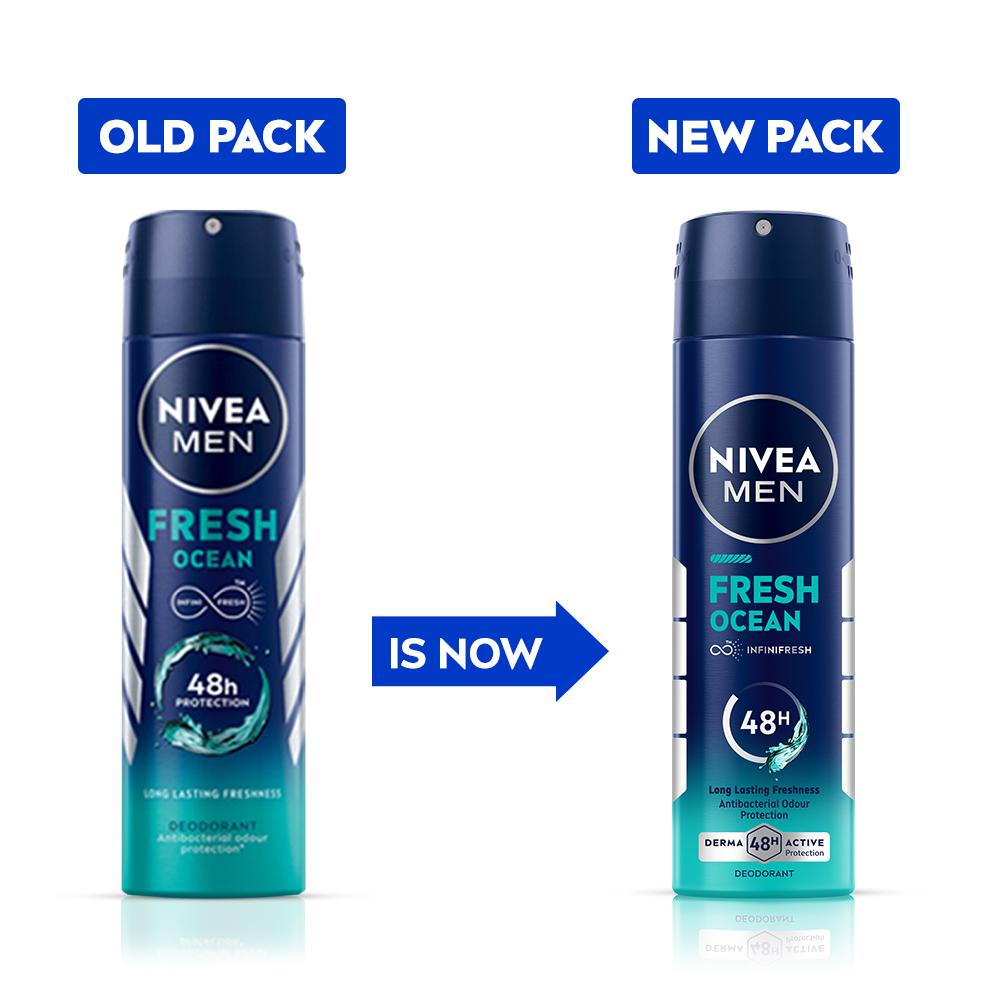 MEN Deodorant, Fresh Ocean, 48h Long lasting Freshness with Fresh Aqua Scent