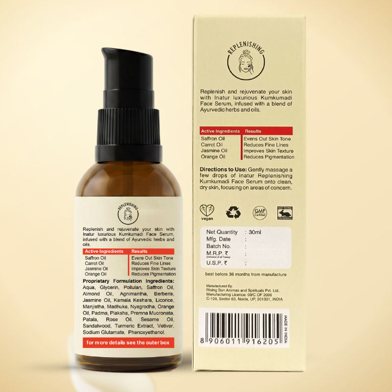 Kumkumadi Face Serum, Ayurvedic Glow, Repairs Skin & Enhances Radiance