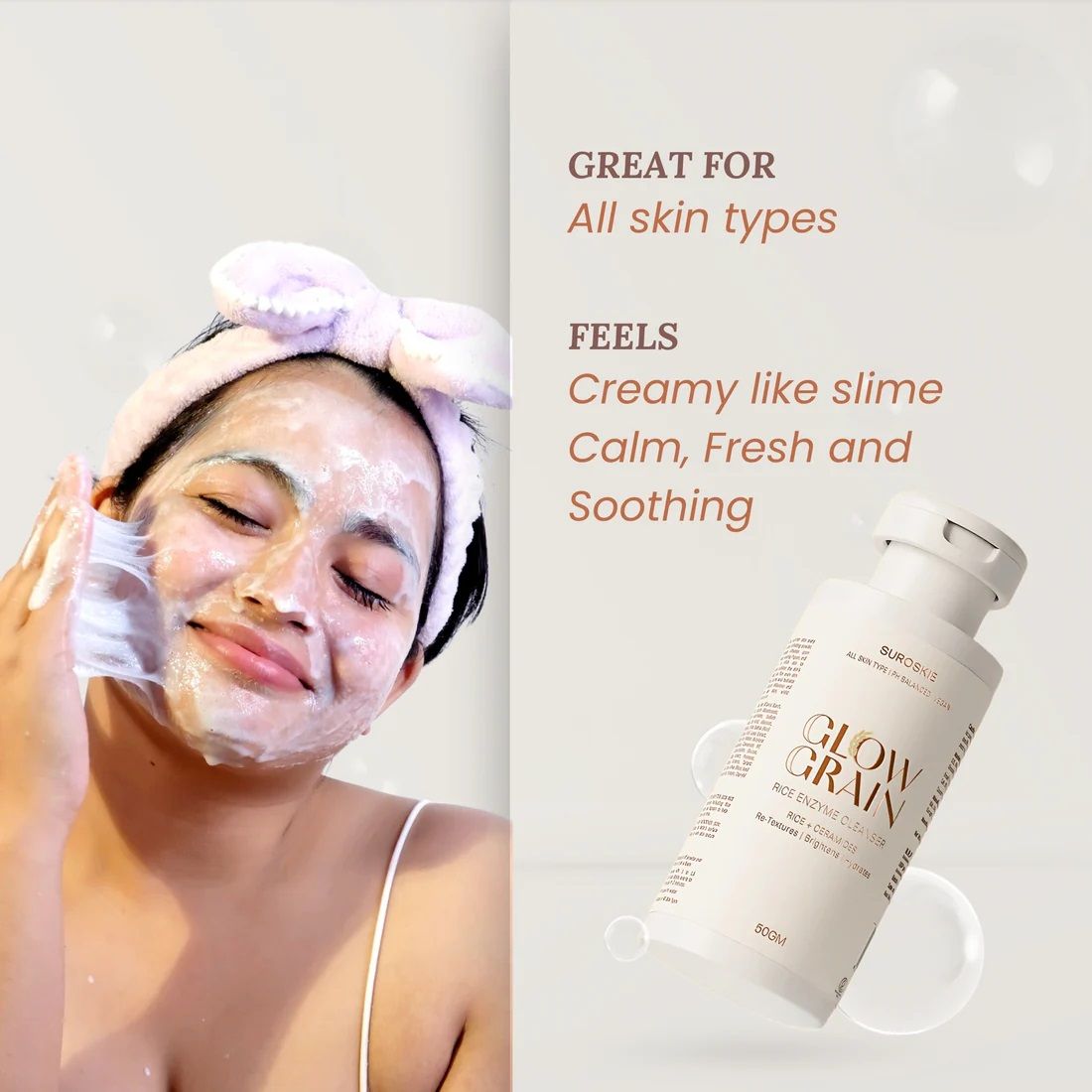 Glow Grain Rice Enzyme Cleanser For Glowing & Hydrated Skin
