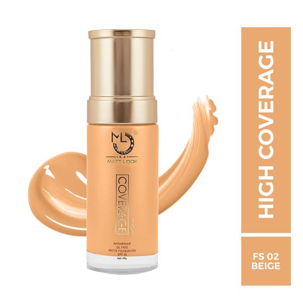 High Coverage Waterproof Oil Free Matte SPF 25 Foundation - Beige