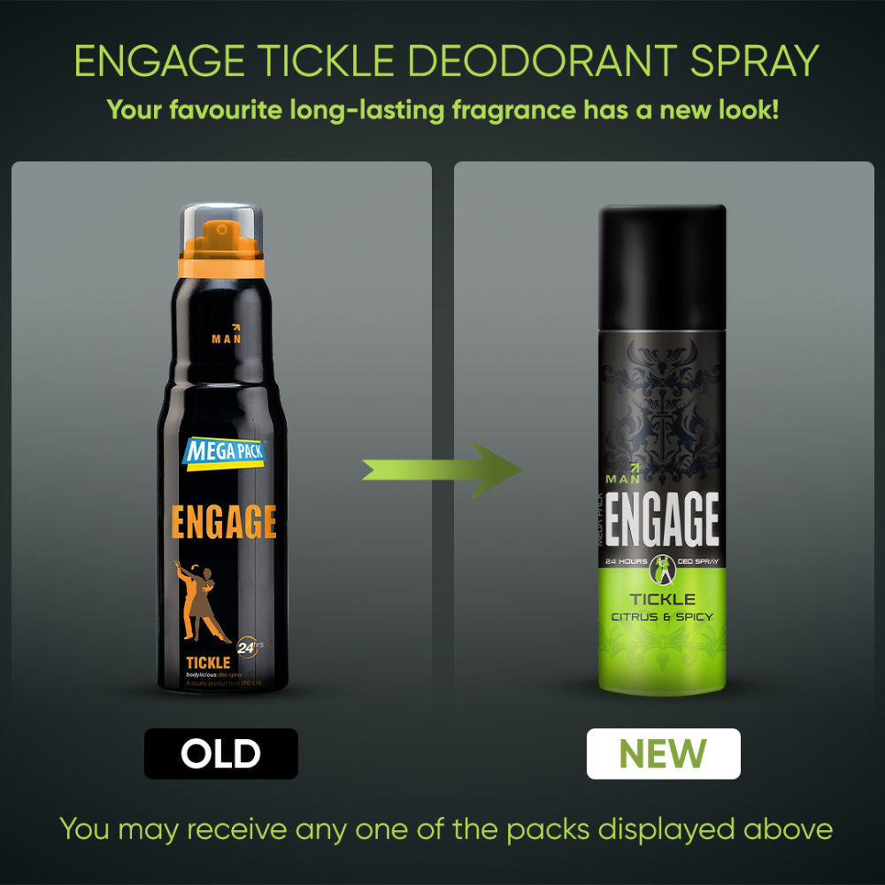 Tickle Deo Spray For Men, Citrus & Spicy, Skin Friendly, Long-Lasting