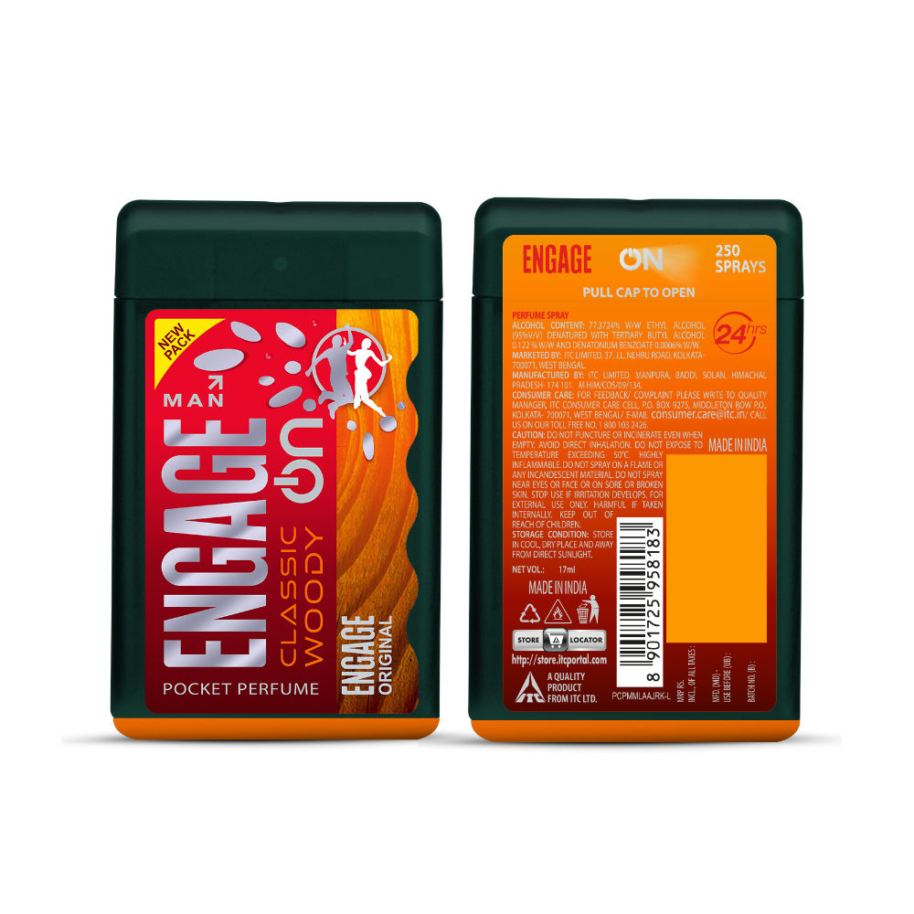 On Classic Woody Pocket Perfume For Men, Citrus & Spicy, Skin Friendly, Long-Lasting