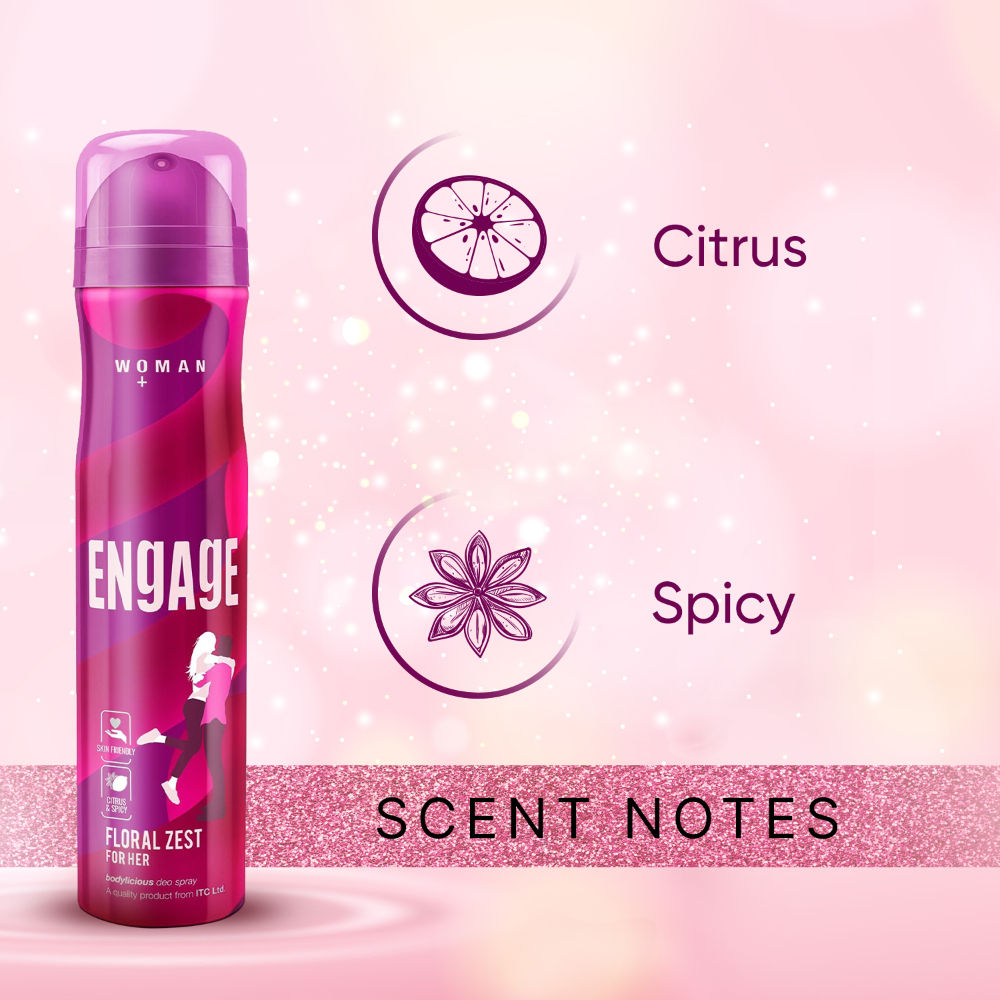 Floral Zest Deodorant for Women, Citrus & Floral, Skin Friendly, Long-Lasting