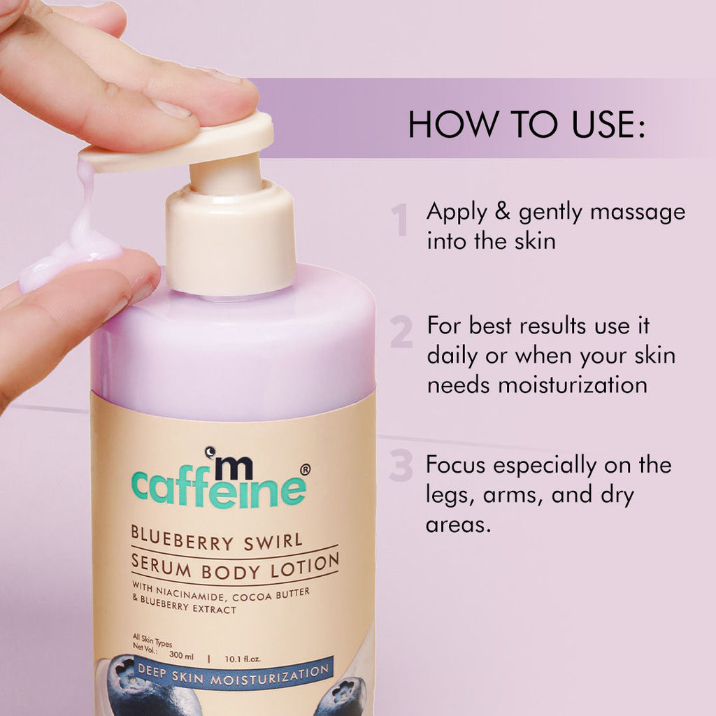 Blueberry Swirl Serum Body Lotion 72 hrs Deep Moisturization With Niacinamide
