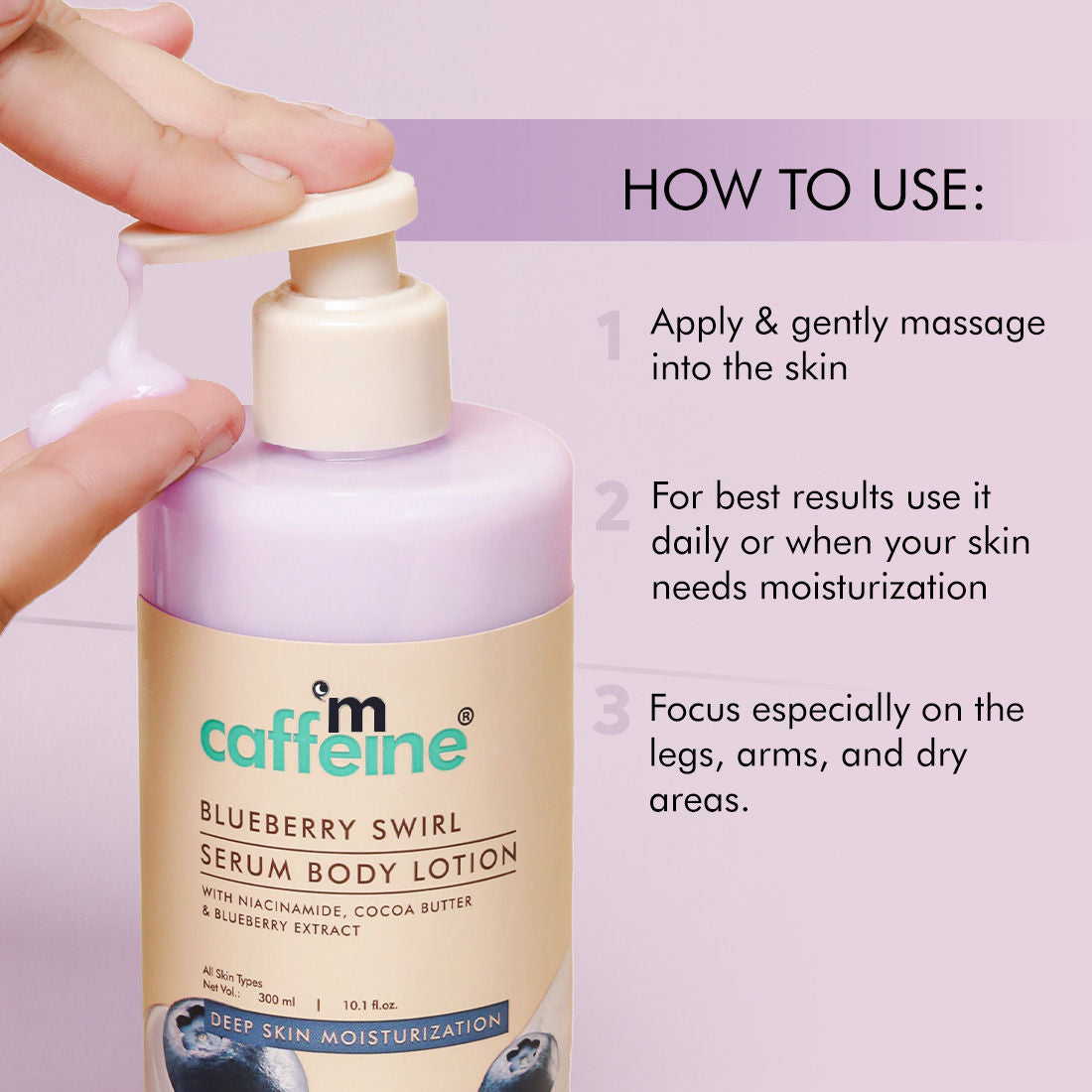 Blueberry Swirl Serum Body Lotion 72 hrs Deep Moisturization With Niacinamide