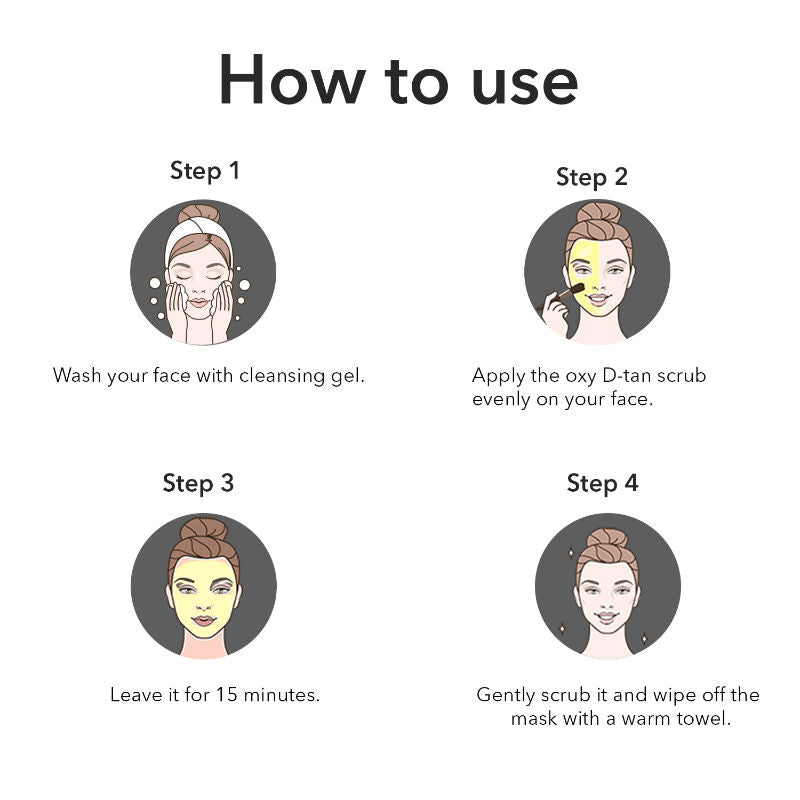 Oxy D-Tan Scrub For Instant Tan Removal & Glowing Skin- De-Tan Face Scrub For All Skin
