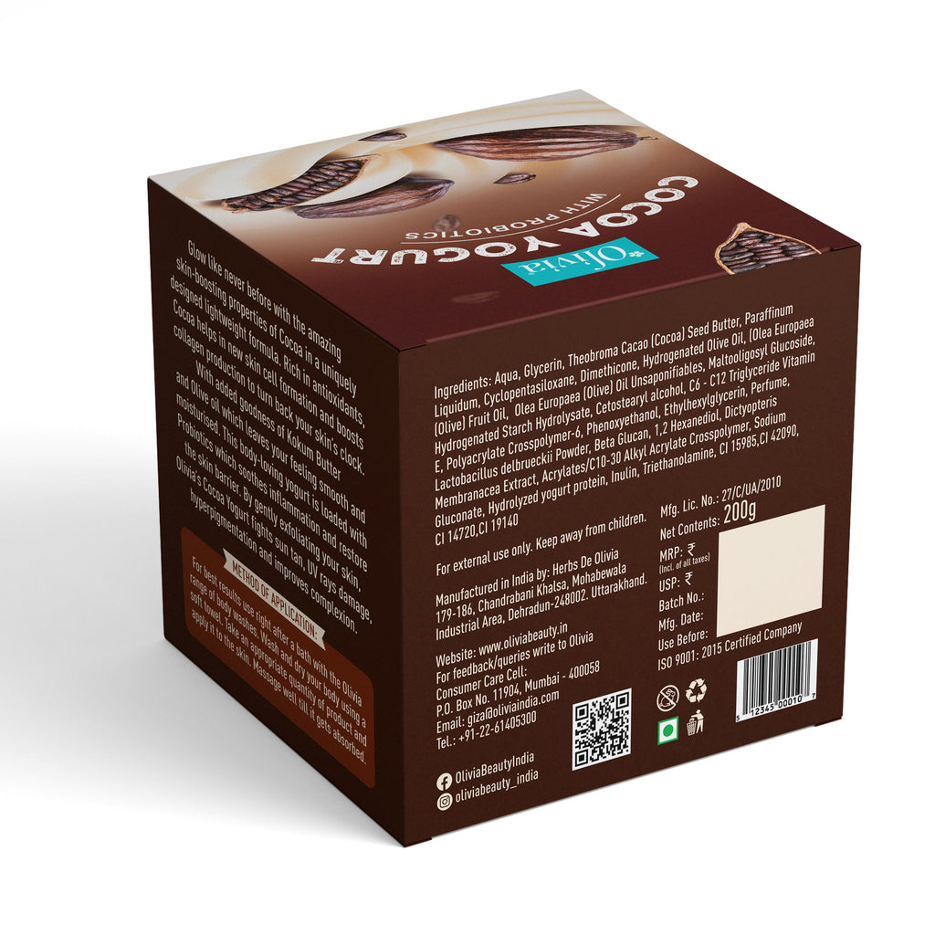 Cocoa Yogurt Moisturiser – With Probiotics for Deep Repair & Smooth, Glowing Skin