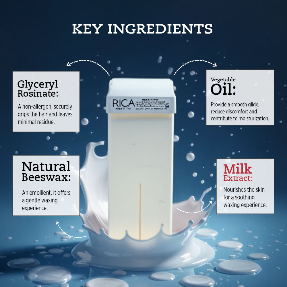 Milk Liposoluable Wax Refill For Sensitive Skin With Glyceryl Rosinate & Natural Beeswax