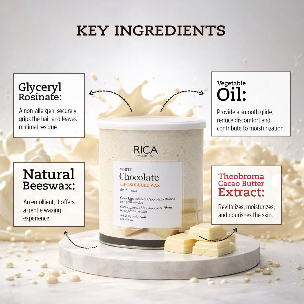 White Chocolate Liposoluble Wax For Dry Skin With Glyceryl Rosinate & Natural Beeswax