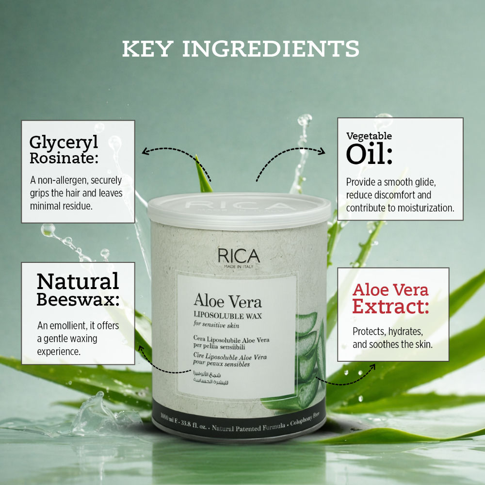 Aloe Vera Liposoluble Wax For Sensitive Skin With Glyceryl Rosinate & Natural Beeswax