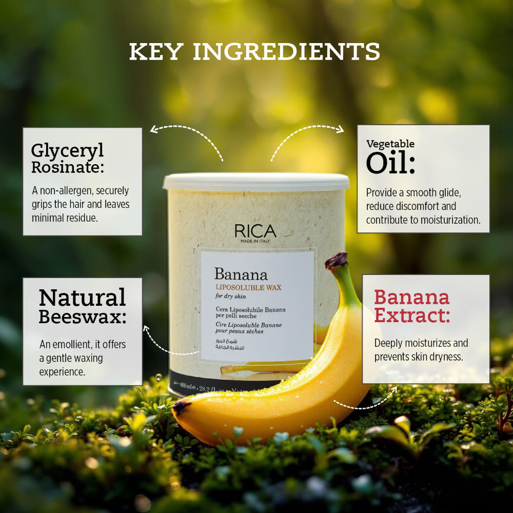 Banana Liposoluble Wax For Dry Skin With Glyceryl Rosinate & Natural Beeswax