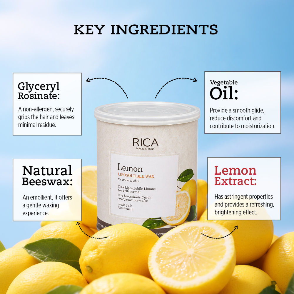 Lemon Liposoluble Wax For Normal Skin With Glyceryl Rosinate & Natural Beeswax