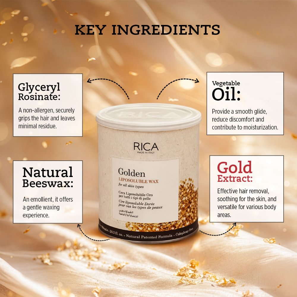 Golden Liposoluble Wax For All Skin Type With Glyceryl Rosinate & Natural Beeswax