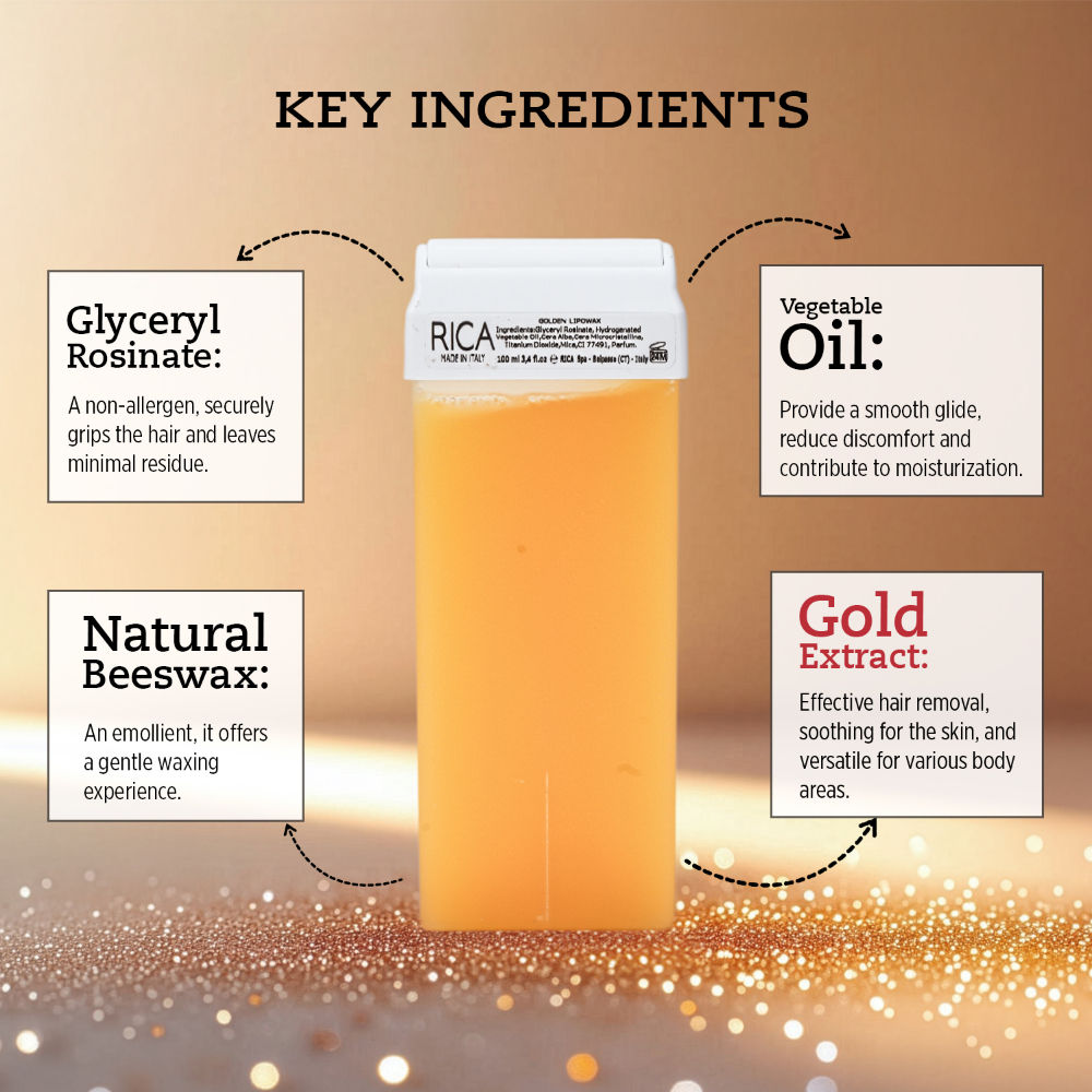 Golden Liposoluable Wax Refill For All Skin Type With Glyceryl Rosinate & Natural Beeswax