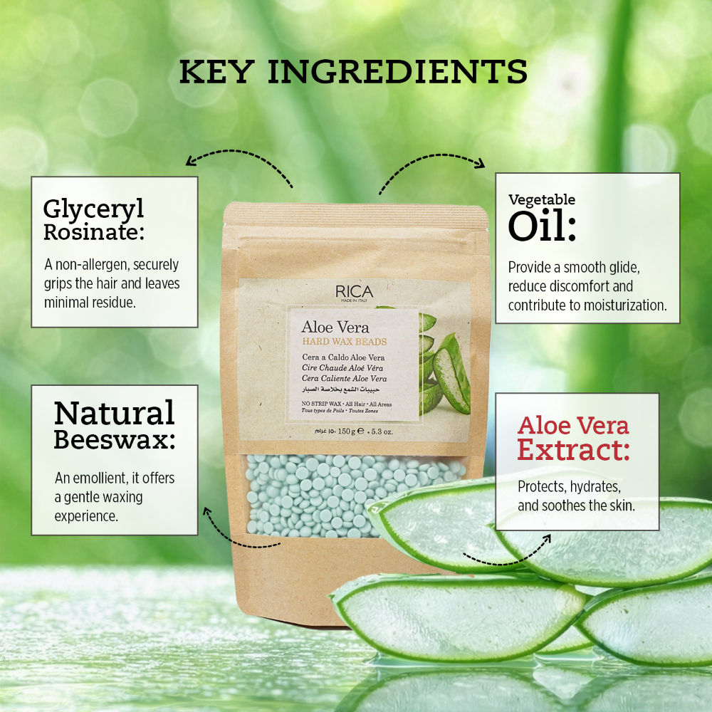 Aloe Vera Beads Wax For Sensitive Skin With Glyceryl Rosinate & Cocoa Seed Butter
