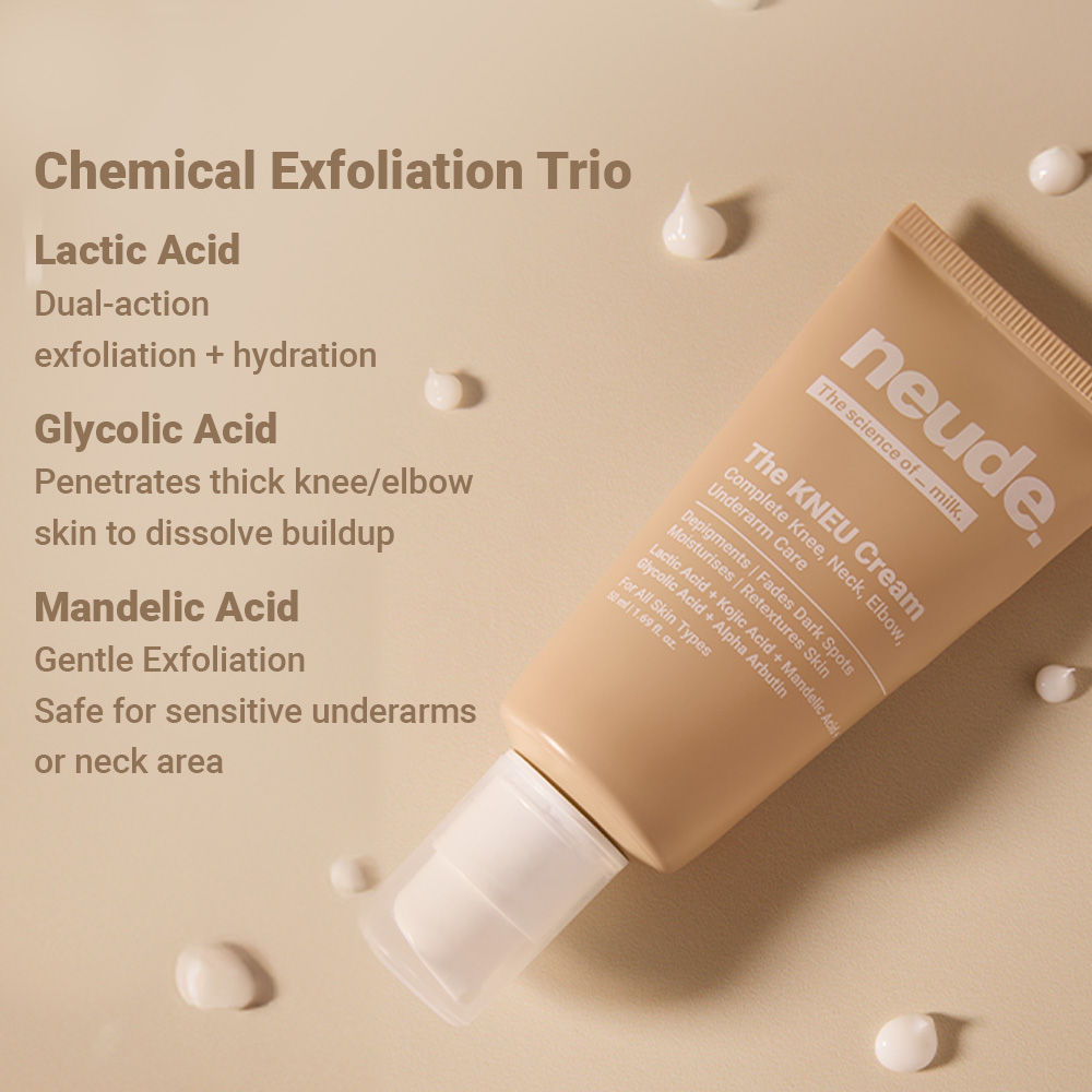 Knee, Neck, Elbow & Underarm Depigmentation Cream with Lactic, Kojic and Glycolic Acid