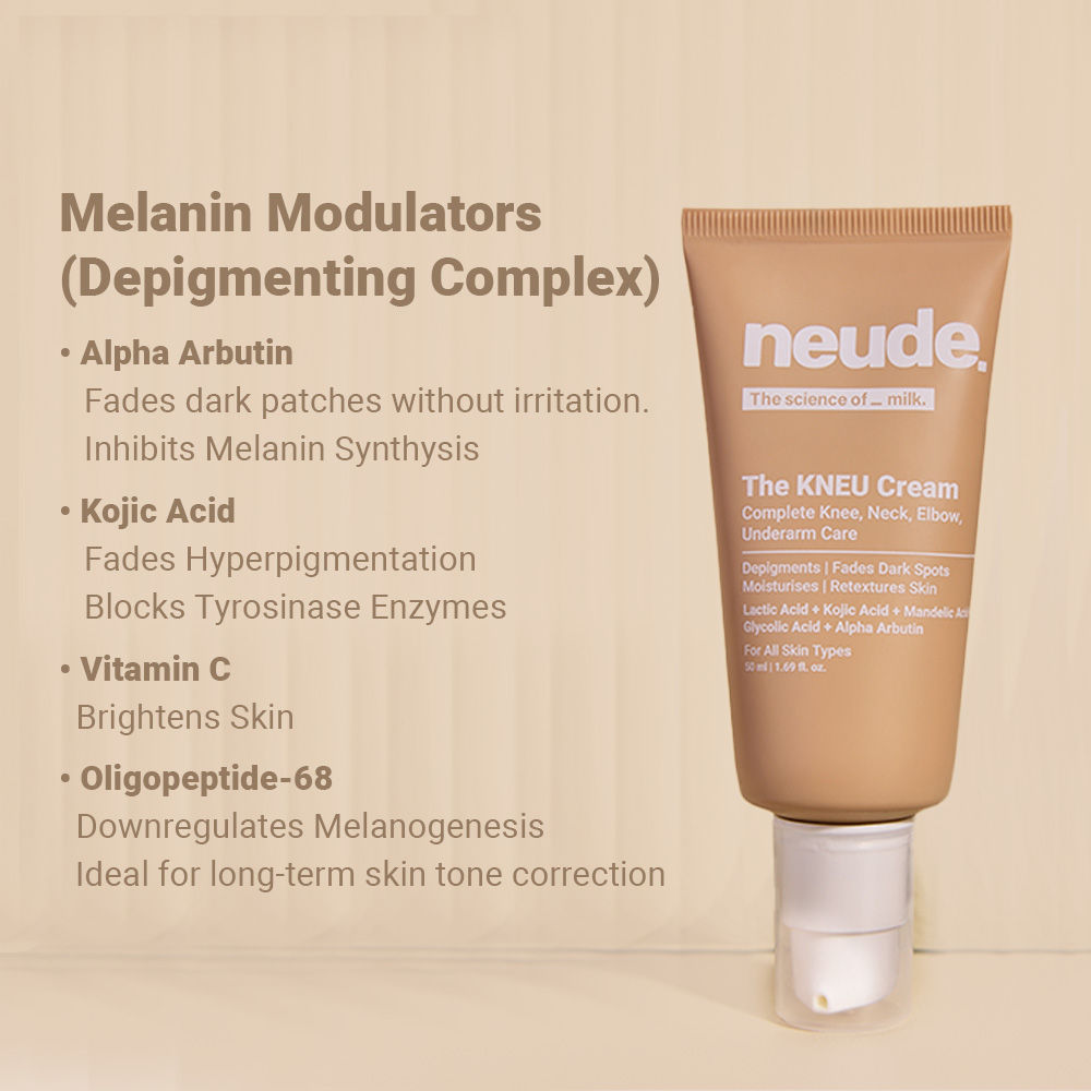 Knee, Neck, Elbow & Underarm Depigmentation Cream with Lactic, Kojic and Glycolic Acid