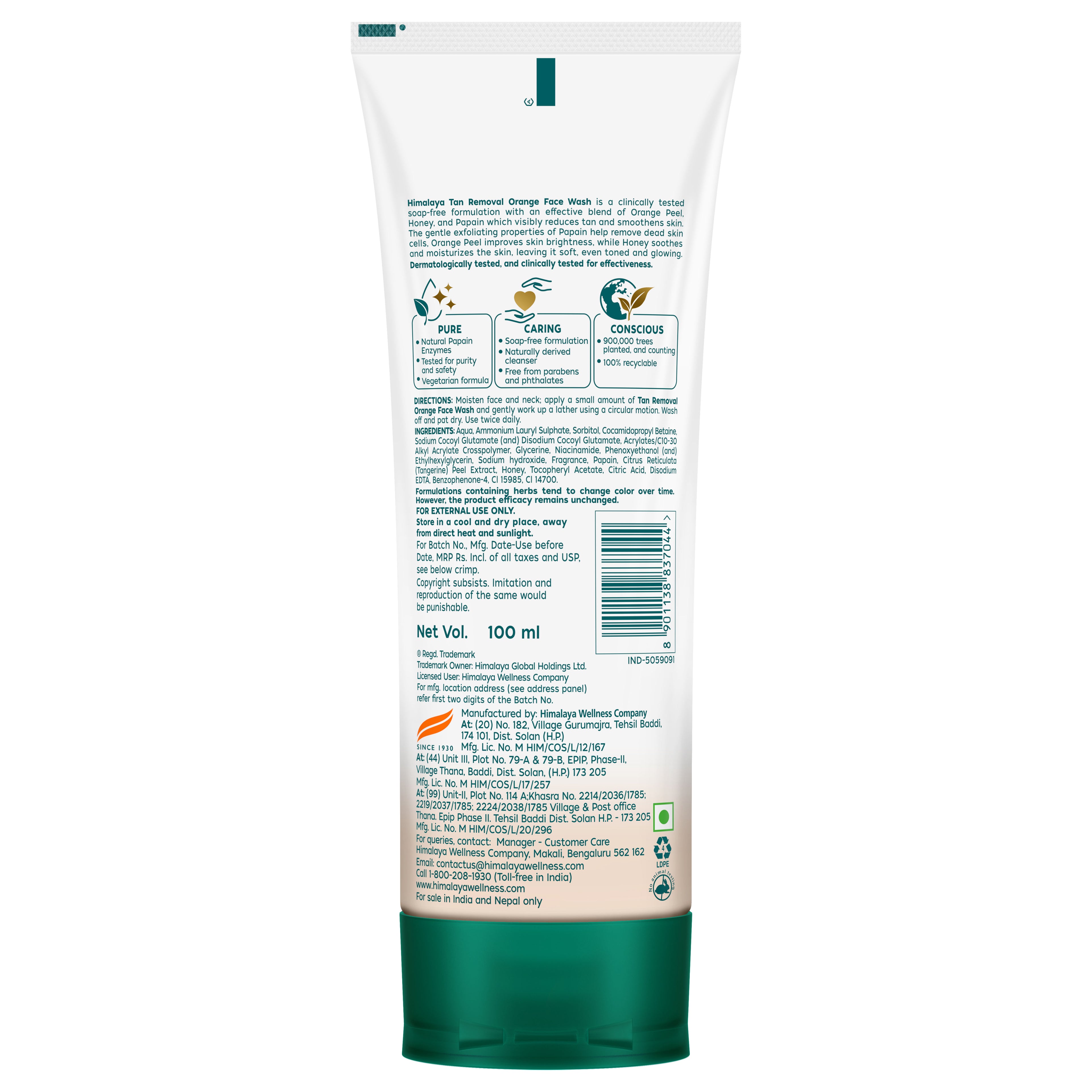 Tan Removal Orange Face Wash