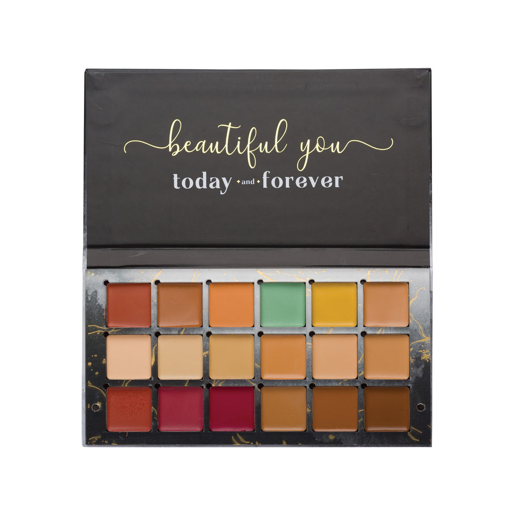 18 Shades Makeup Palette Foundation Concealer, Contour & Blush for Blendable Matte Makeup
