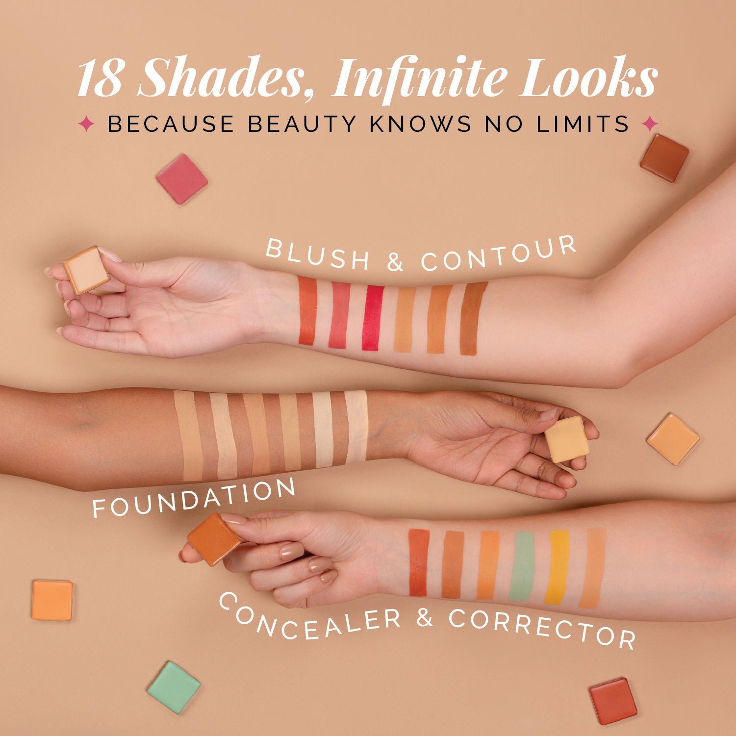 18 Shades Makeup Palette Foundation Concealer, Contour & Blush for Blendable Matte Makeup