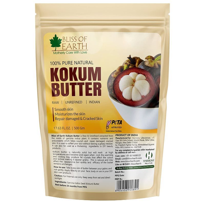 100% Pure Natural Kokum Butter Refill Pack - Raw & Unrefined - 500 g