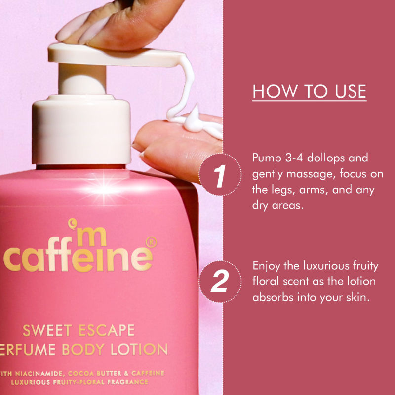 Sweet Escape Perfume Body Lotion With Niacinamide & Cocoa Butter Fruity Floral Fragrance