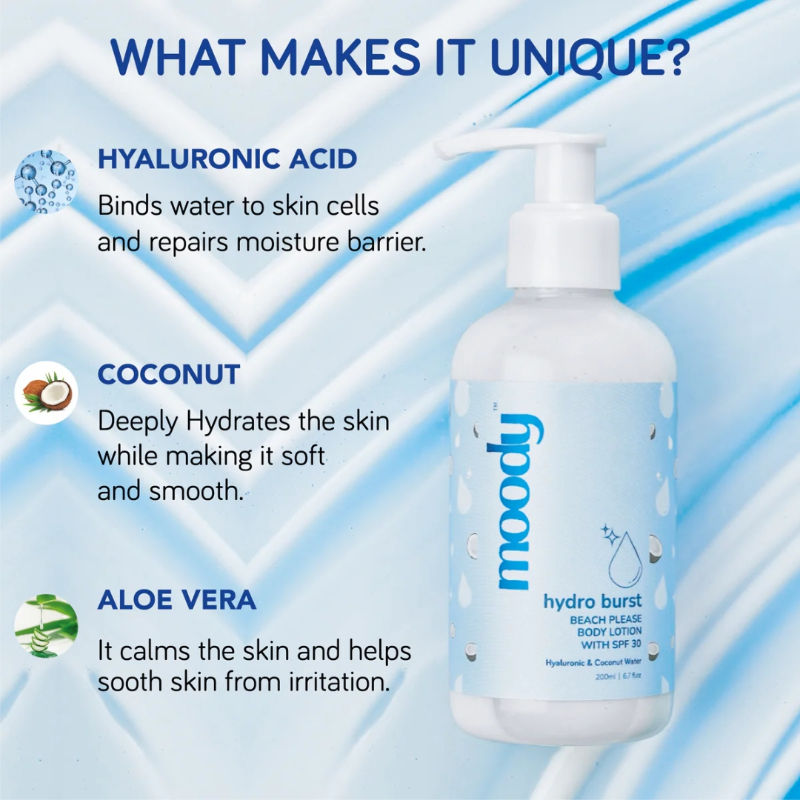 7D Hydroburst Beach Please Body Lotion With SPF 30 Hyaluronic & Coconut Water