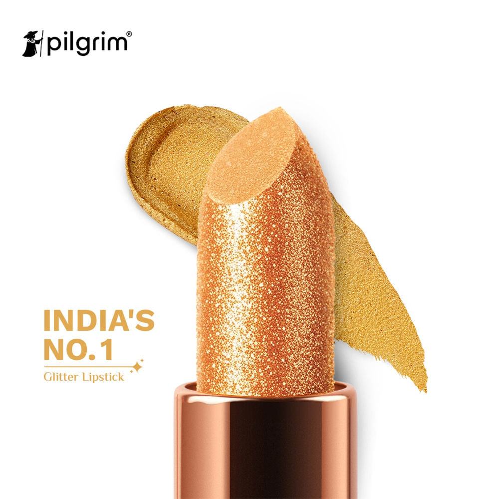 Glitter Lipstick With Matte Finish - Dubai Gold03