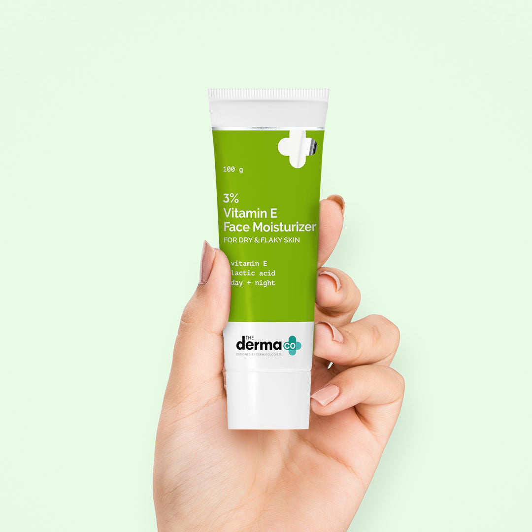 3% Vitamin E Face Moisturizer With Vitamin E & Lactic Acid For Dry & Flaky Skin Day+Night