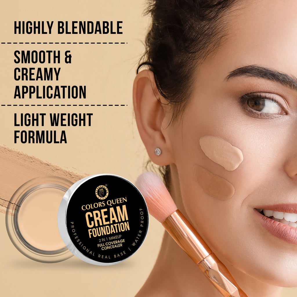 2 In 1 Cream Waterproof Foundation With Concealer