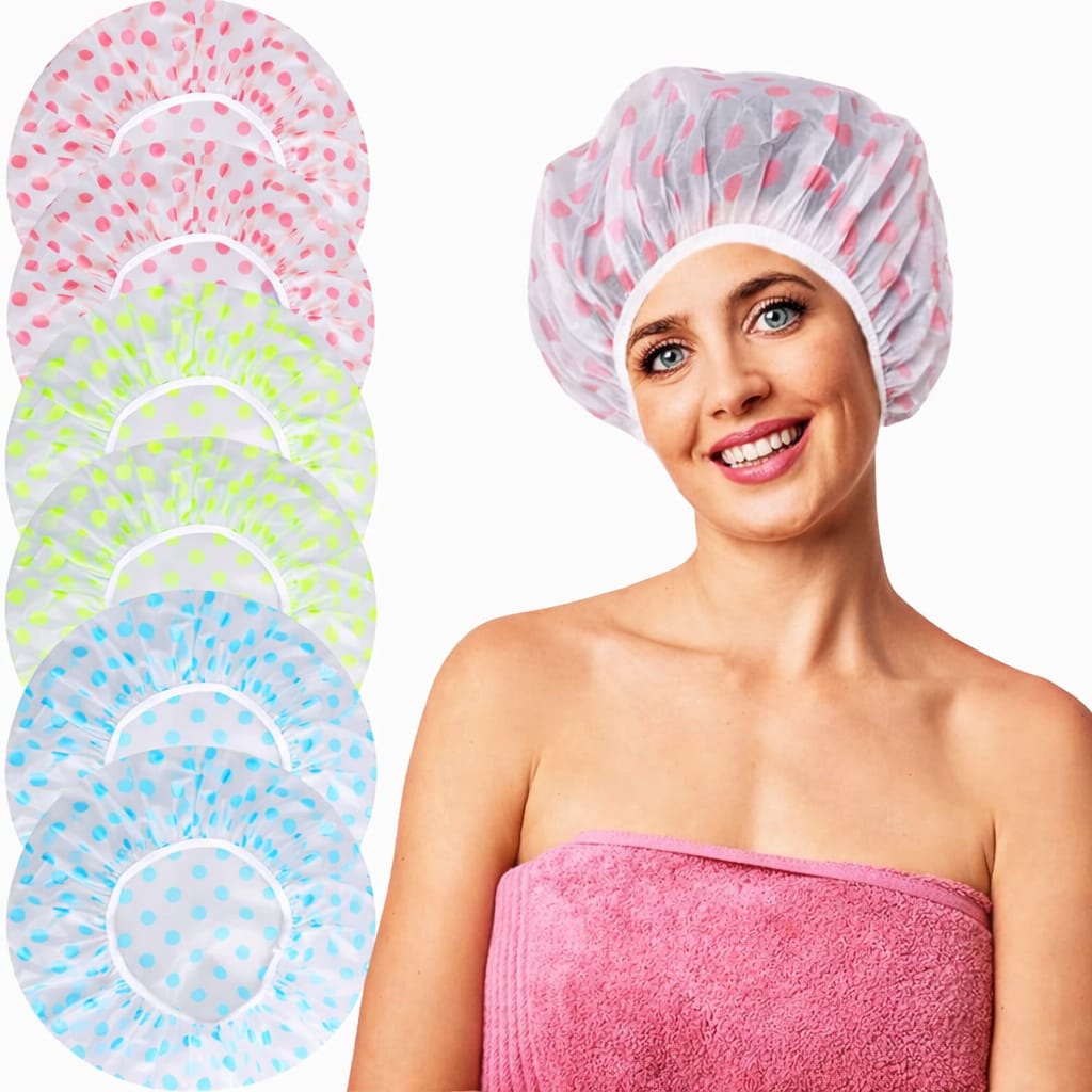 Reusable Waterproof Multicolour Shower Caps for Women, Men, Kids, and Babies