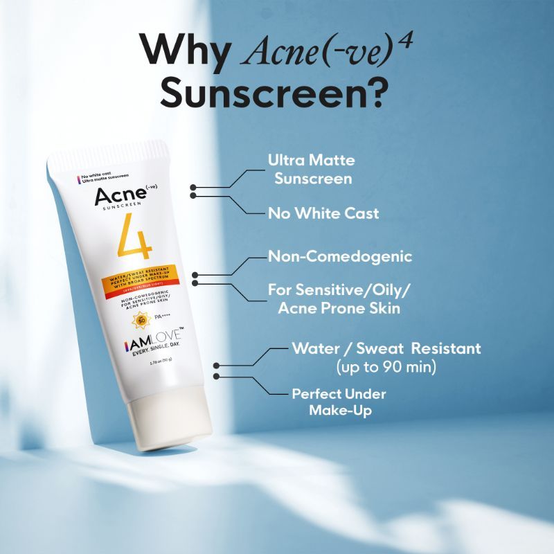 Acne(-ve)4 Sunscreen (50g) Uva, Uvb And Pa++++ For All