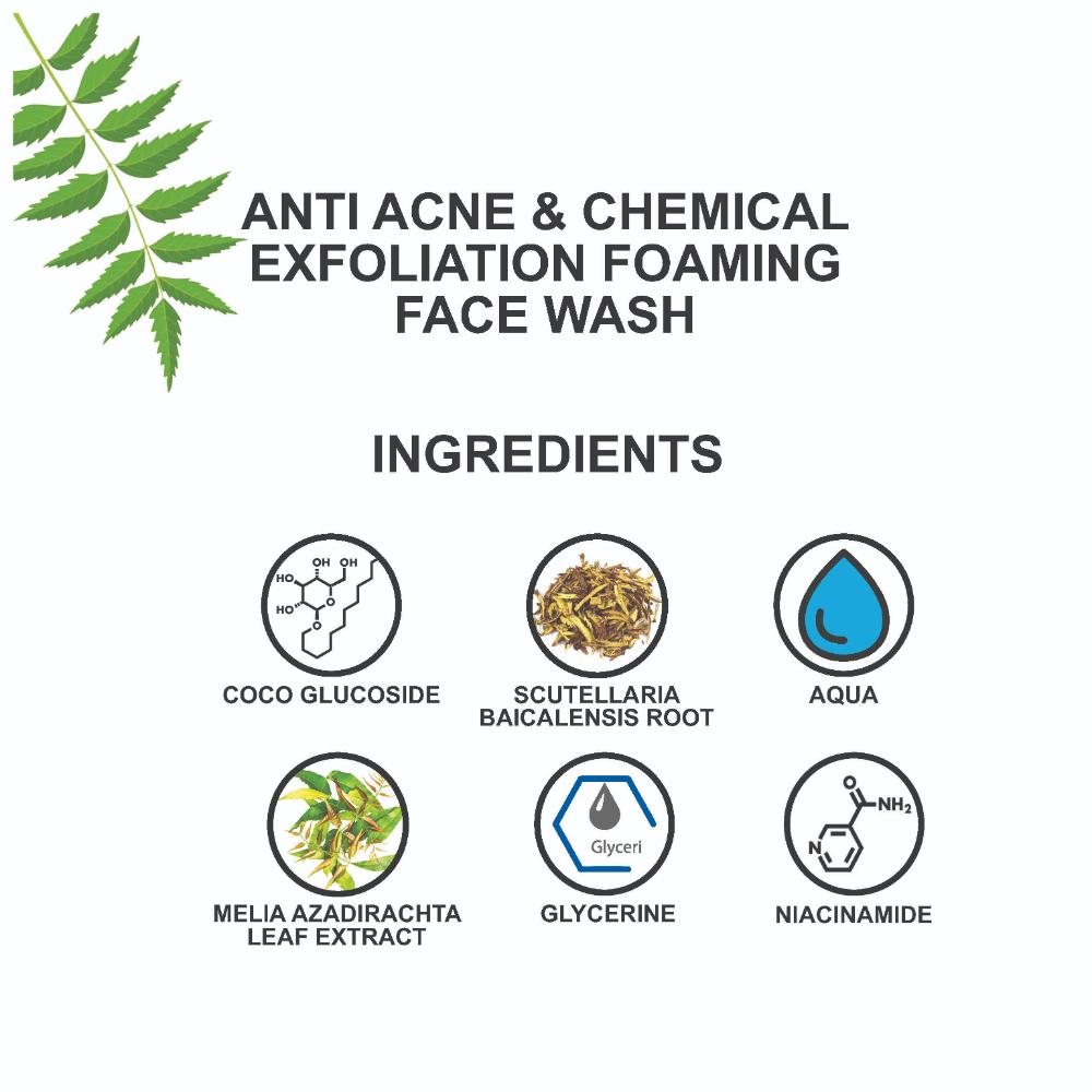 Anti Acne & Chemical Exfoliation Foaming Face Wash