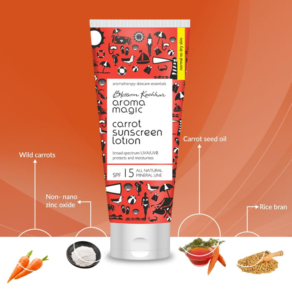 Carrot Sunscreen Lotion SPF 15 UVA/UVB All Natural Mineral Line