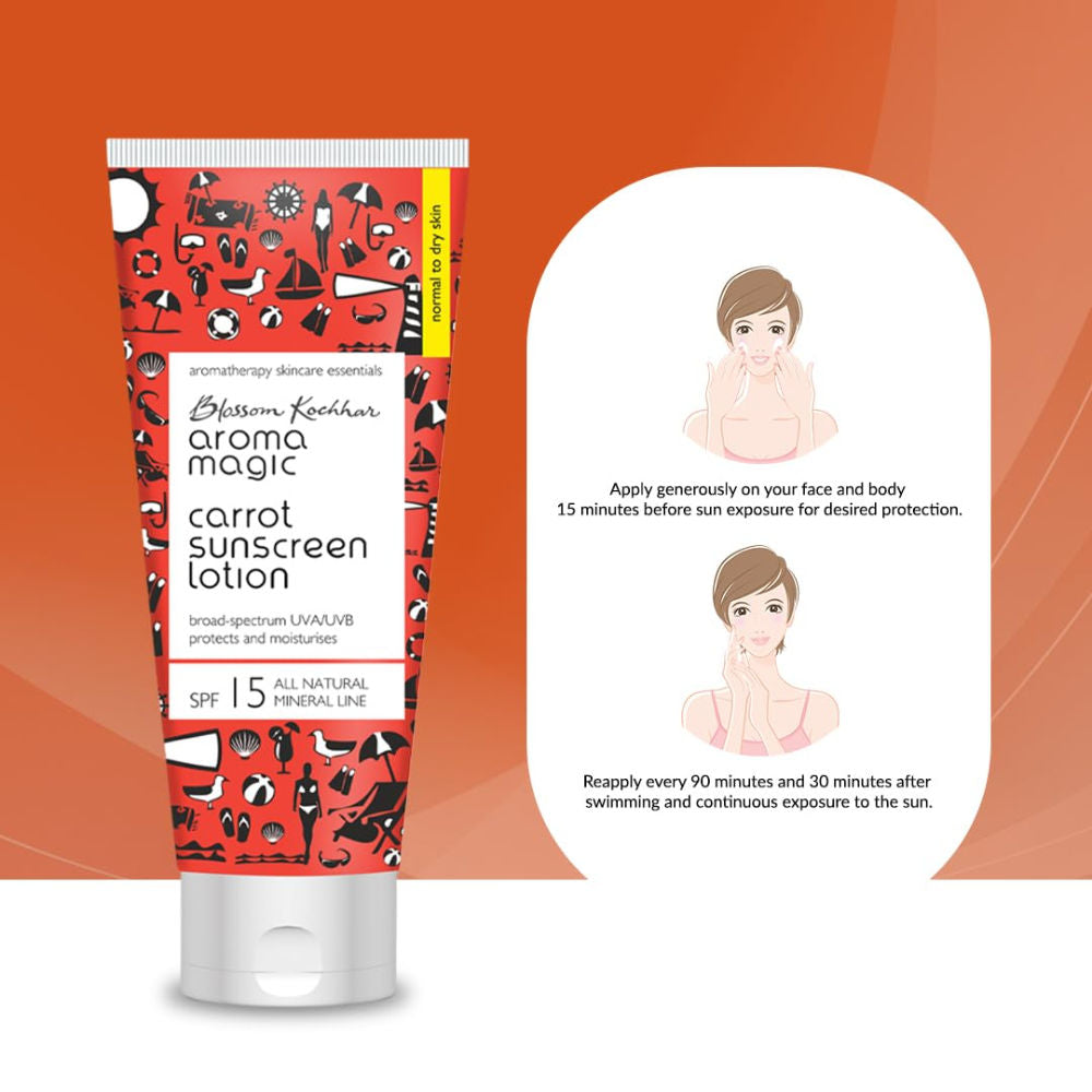 Carrot Sunscreen Lotion SPF 15 UVA/UVB All Natural Mineral Line