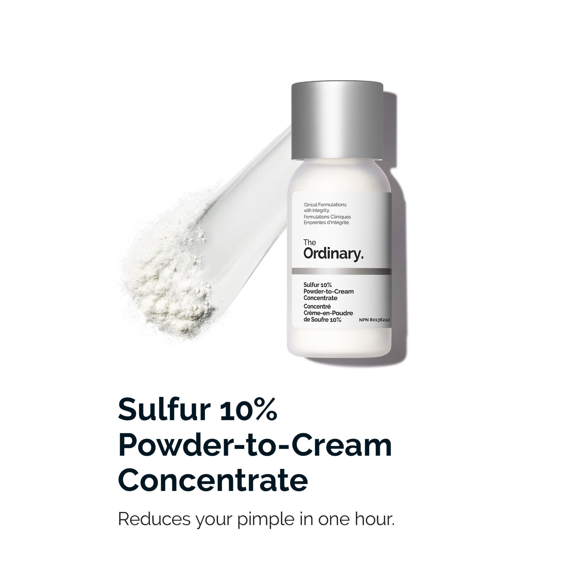 Sulfur 10% Powder-to-Cream Concentrate - Acne Spot Correction for Sensitive Skin