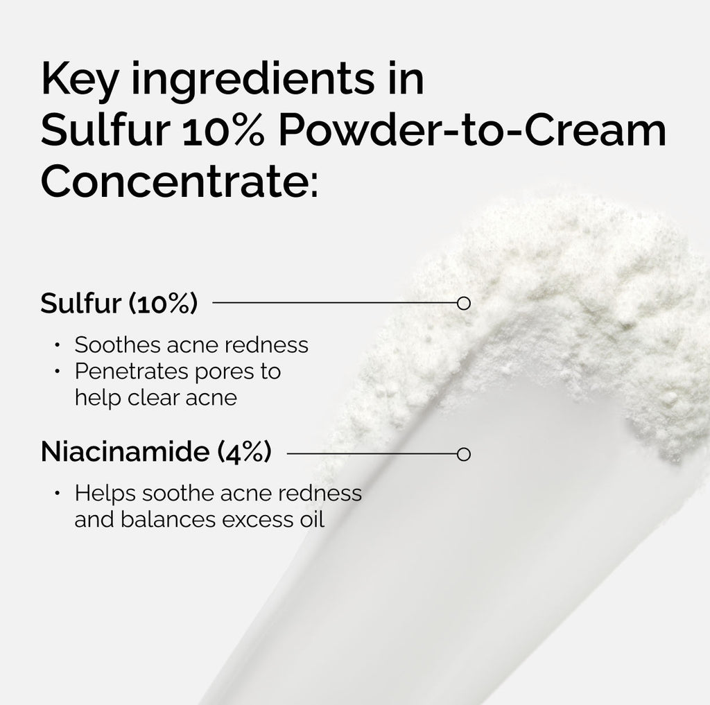 Sulfur 10% Powder-to-Cream Concentrate - Acne Spot Correction for Sensitive Skin