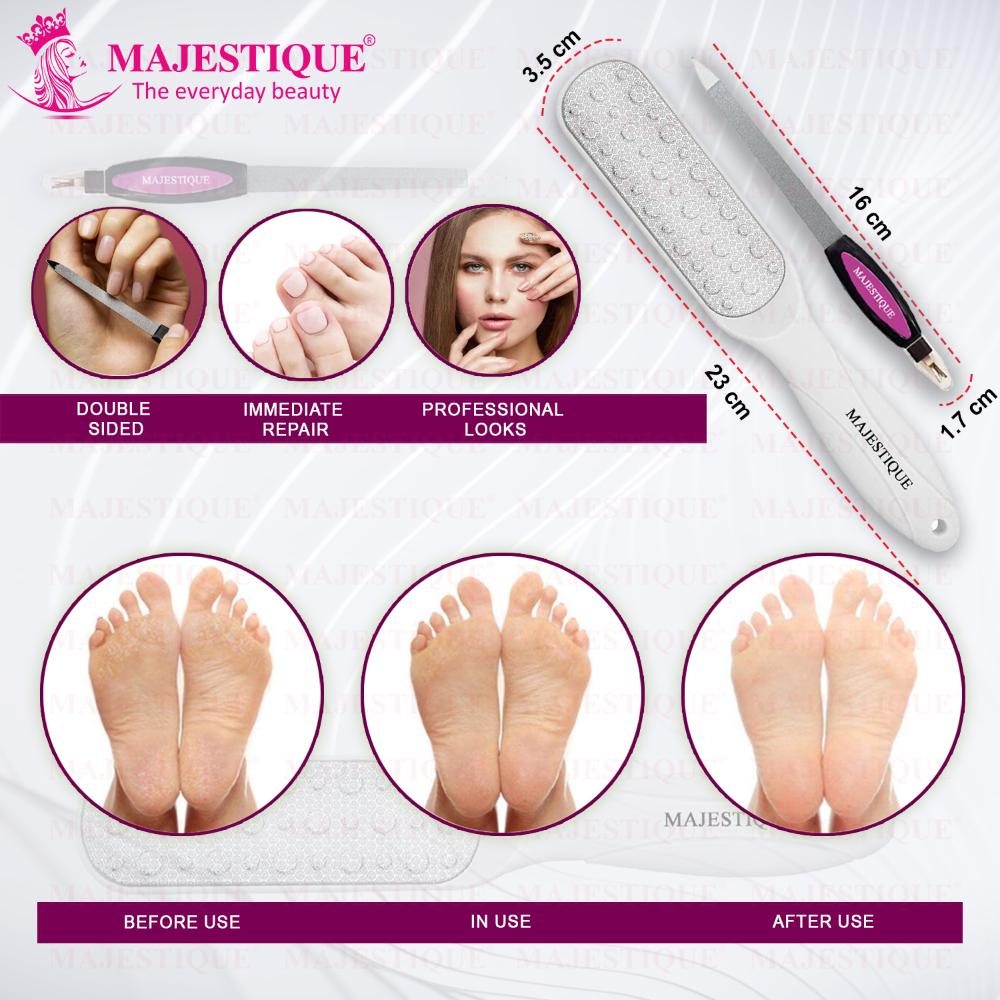 Double-Sided Foot Scrubber Set With Nail Filer