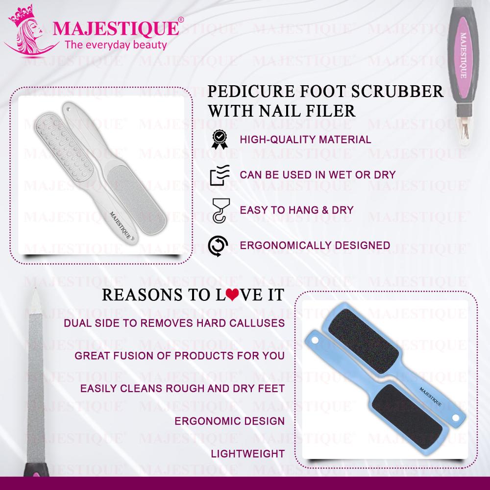 Double-Sided Foot Scrubber Set With Nail Filer