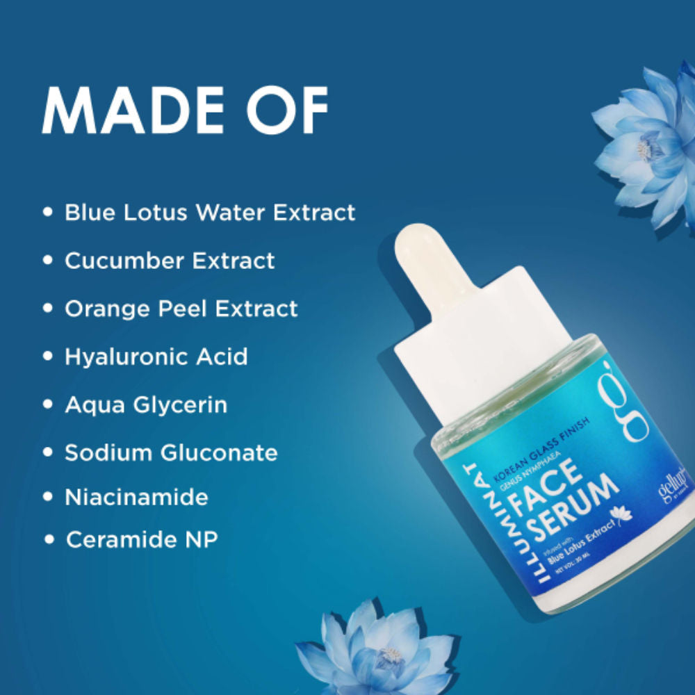 Illuminat Korean Glass Finish Face Serum With Blue Lotus Water Extract