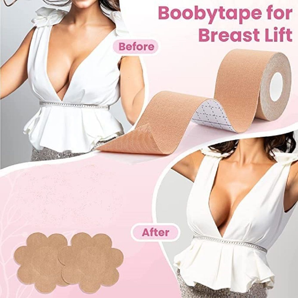 Breast Lifting & Shapping Roll Tape With 10 Nipple Covers