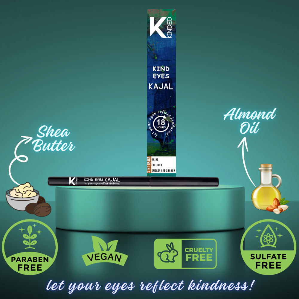 Kind Eyes Kajal 3 In 1 Kohl Kajal Eye Liner Smokey Eye Shadow