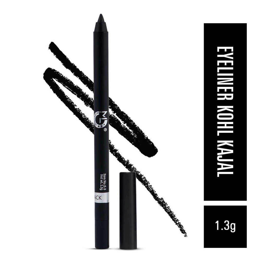Single Stroke Super Glide 24 Hours Water Proof Smudge Proof Eyeliner Kohl Kajal - Jet Black