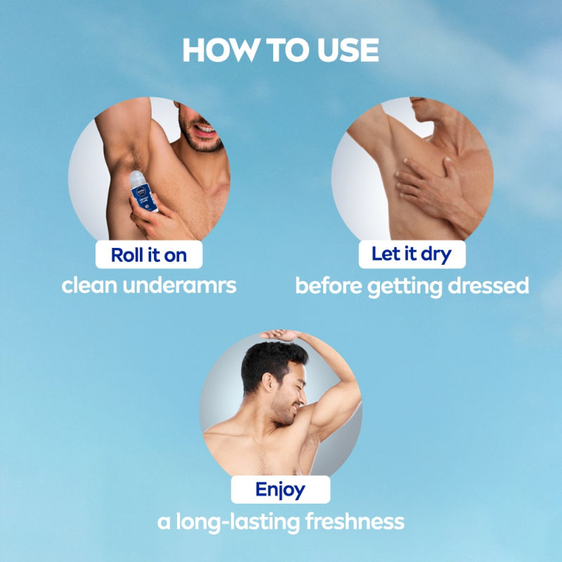 MEN Deodorant Roll On, Protect & Care, No Skin Irritation & 48h Freshness