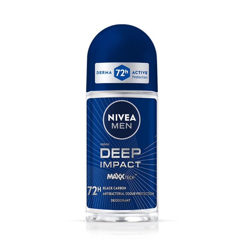 Men Deodorant Roll On Deep Impact Maxx Tech Freshness Black Carbon 72H Anti Perspirant Freshness