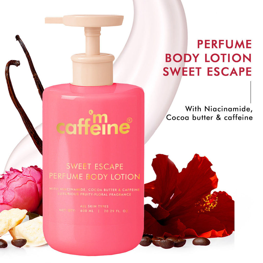 Sweet Escape Perfume Body Lotion With Niacinamide & Cocoa Butter Fruity Floral Fragrance - 600ml
