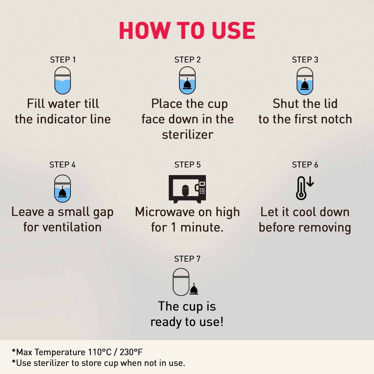 Reusable & Portable Menstrual Cup Sterilizer, Microwave-Safe, Quick & Safe Cup Sterilization