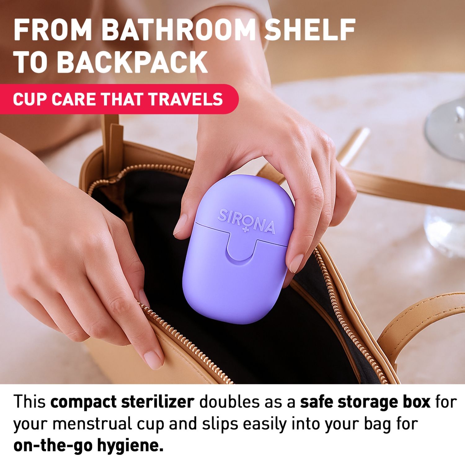 Reusable & Portable Menstrual Cup Sterilizer, Microwave-Safe, Quick & Safe Cup Sterilization