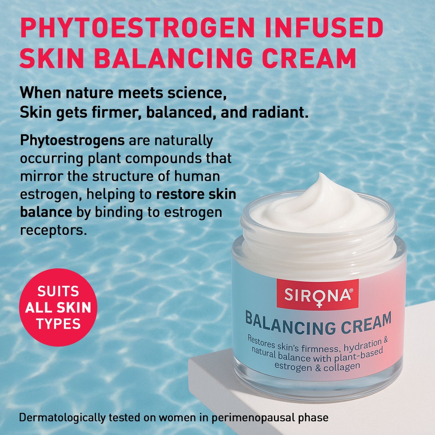 Face & Body Cream For Perimenopausal & Menopausal Skin, Restores Hydration, Derma Tested