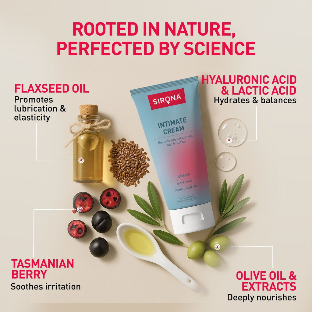 Natural Intimate Cream For Menopause, Relieves Vaginal Dryness, Irritation & Itching